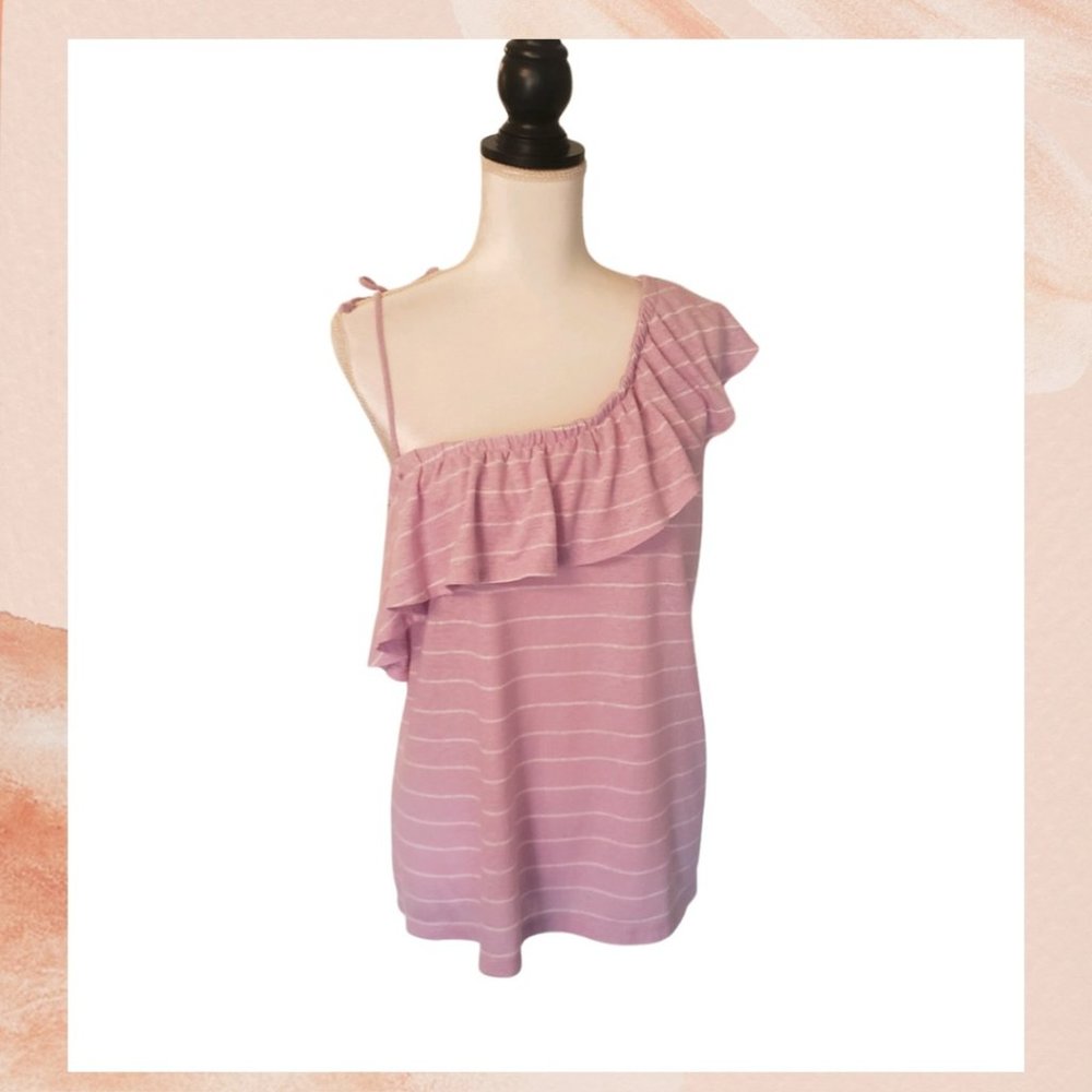 Old Navy Lilac Ruffle Cold Shoulder Top